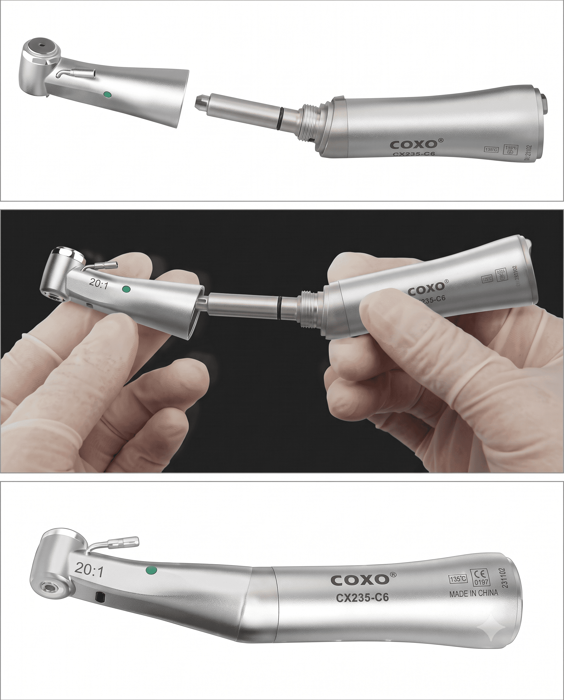 Tay cắm implant 20:1 có đèn C6-22 COXO - Bảo hành 6 tháng