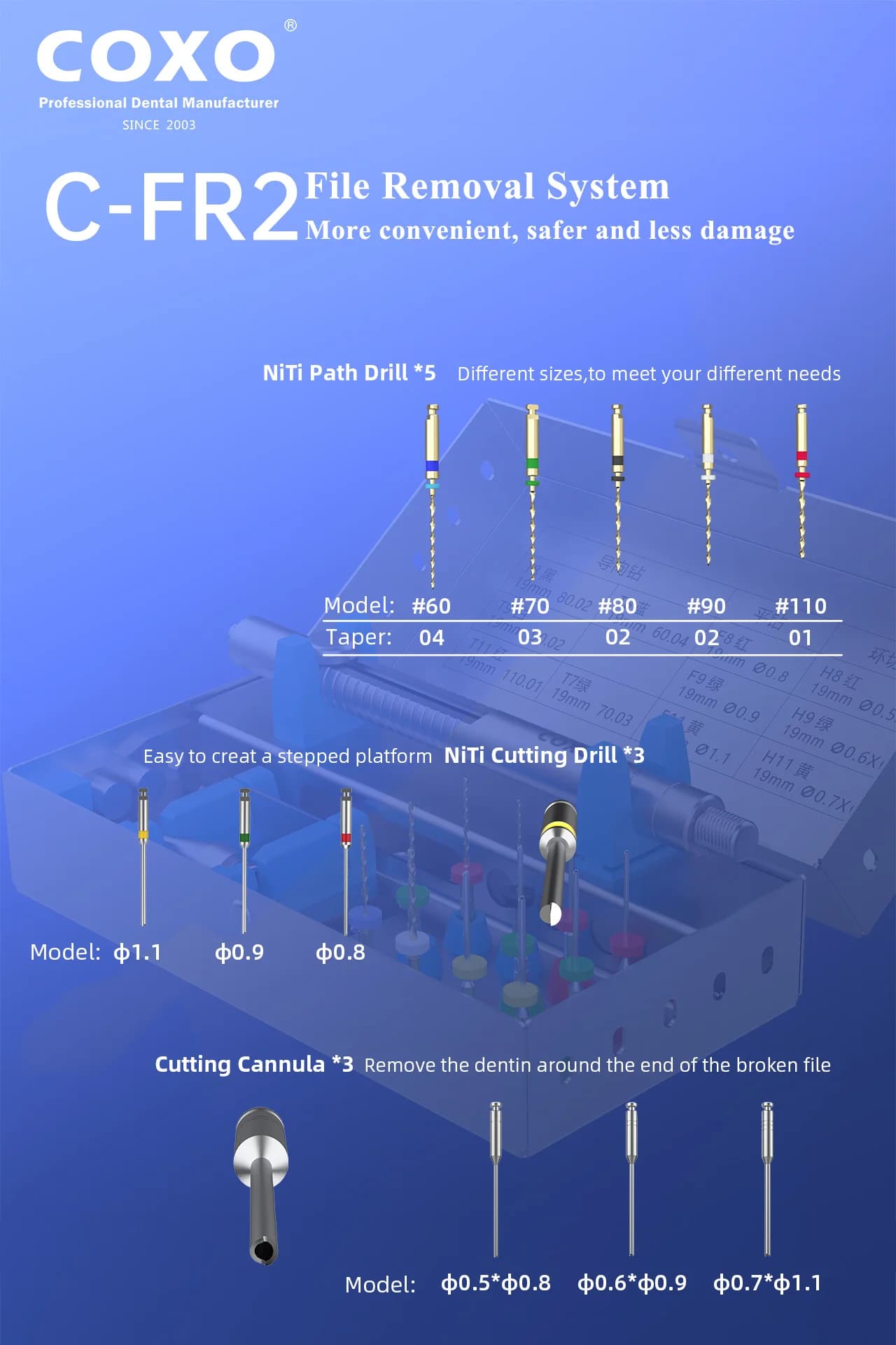 Bộ dụng cụ lấy file gãy Coxo C-FR2 5