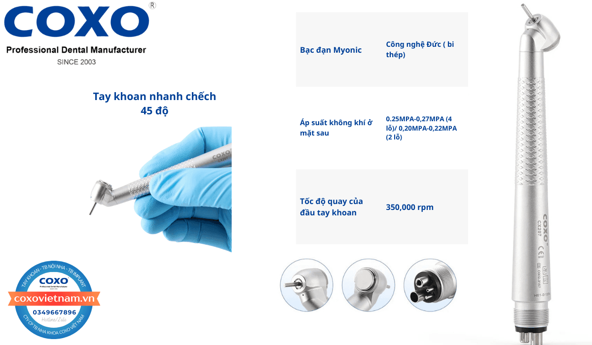 Tay khoan nhanh COXO chếch 45 độ không đèn 5